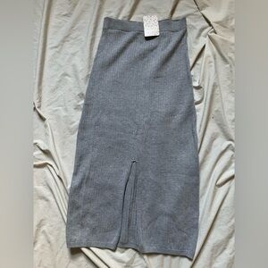 Free People Skyline Ribbed Midi Skirt SZ S